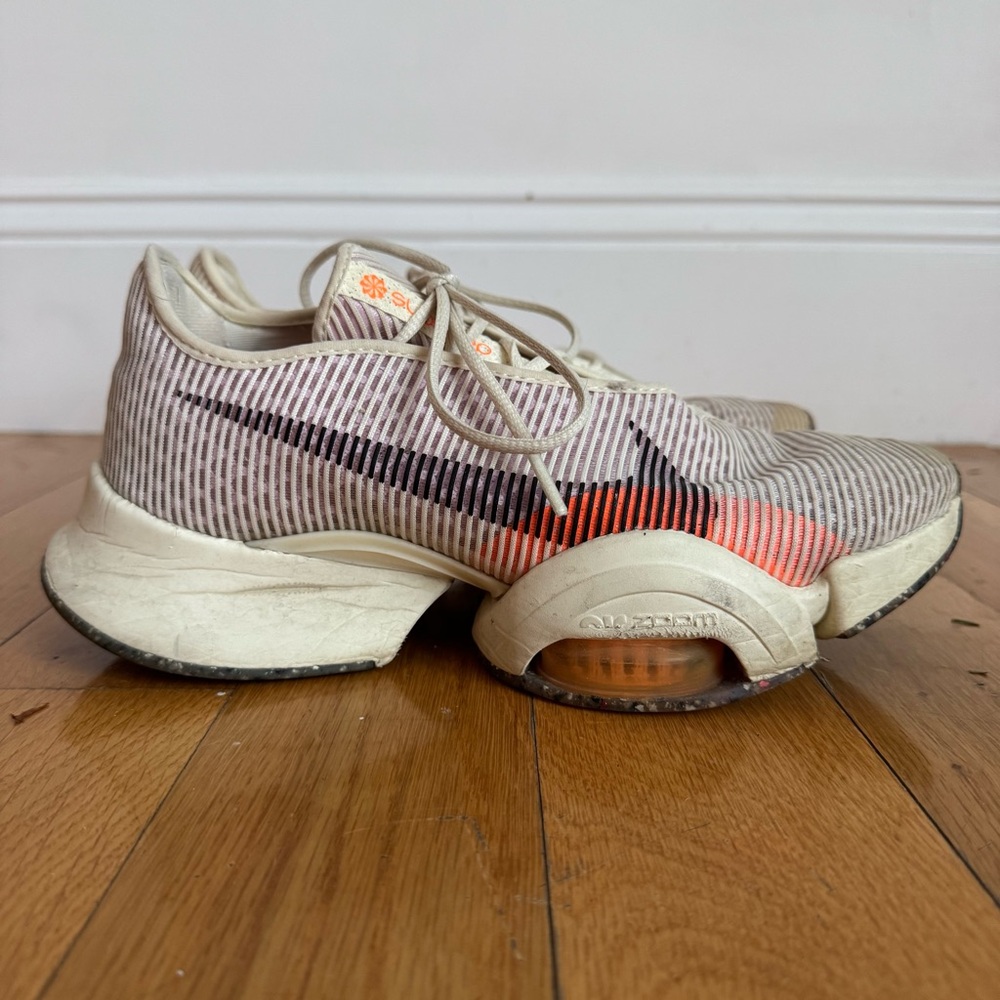 Nike Women's Cream and Orange Athletic Shoes